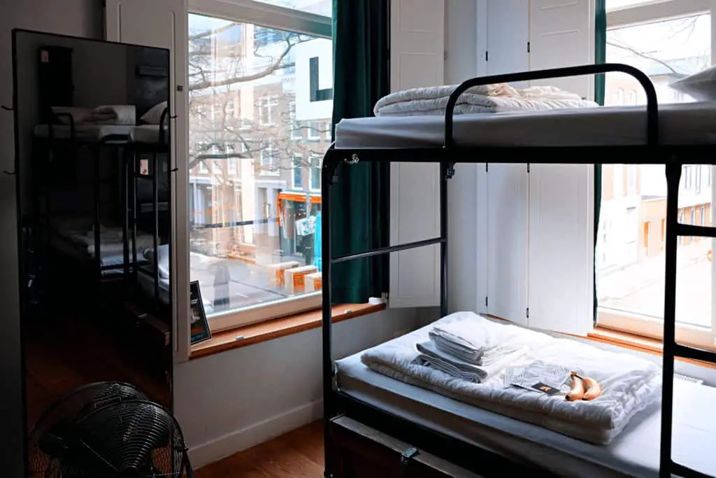 Bunk beds in hostel