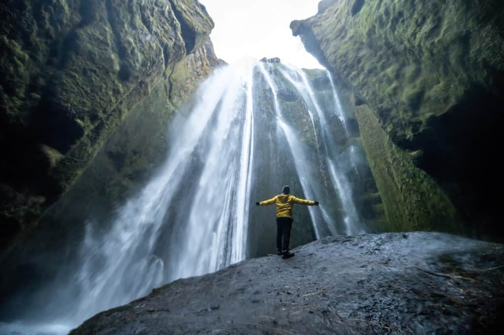 Hidden waterfall of Gljúfrabúi 